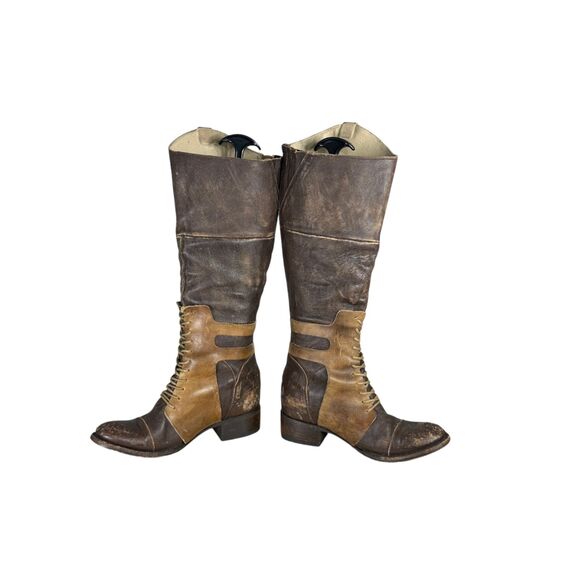 Freebird by Steven Sadle Distressed Riding Boots Equestrian Brown Leather 7 - Picture 3 of 10